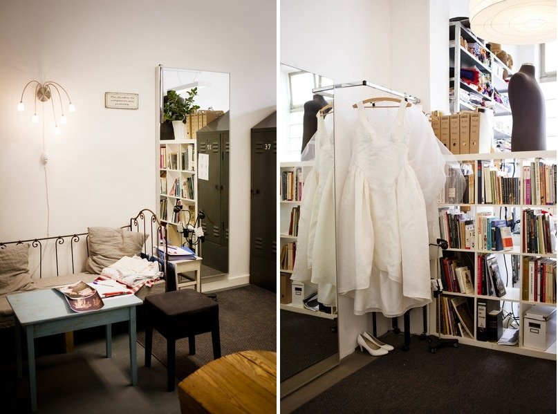 Die Schneiderin Katrin Bobek fertigt Brautkleider nach Maß in ihrem Münchner Atelier. Stoffe aus den 20er, 30er und 50er Jahren.