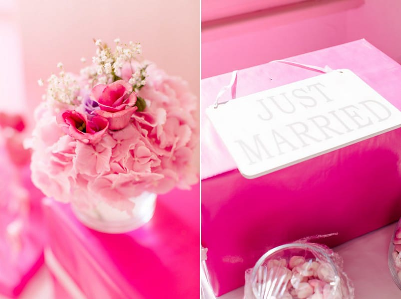 Traumhafte Candybar in pink und rosa mit Glasgefäßen von Nanu Nana und Depot