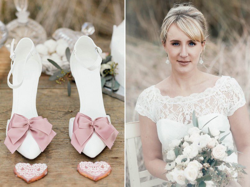 Lasst euch für eure Vintage-Hochzeit inspirieren - mit diesem styled shoot mit Candybar, Brautstrauß und Spitzenkleid!