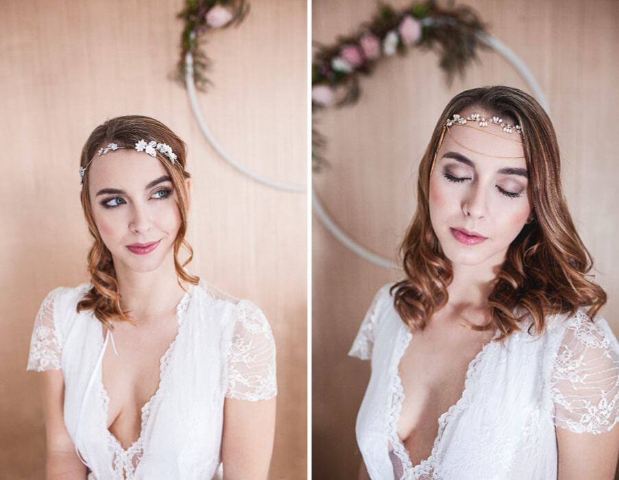 Braut-Haarschmuck mit Perlen und Steinchen für die Vintage und Boho-Bräute