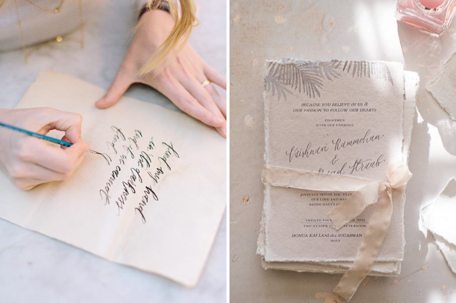 Trend 2017: Kalligrafie! Handgeschriebene Einladungen und Papiere für eure Hochzeit